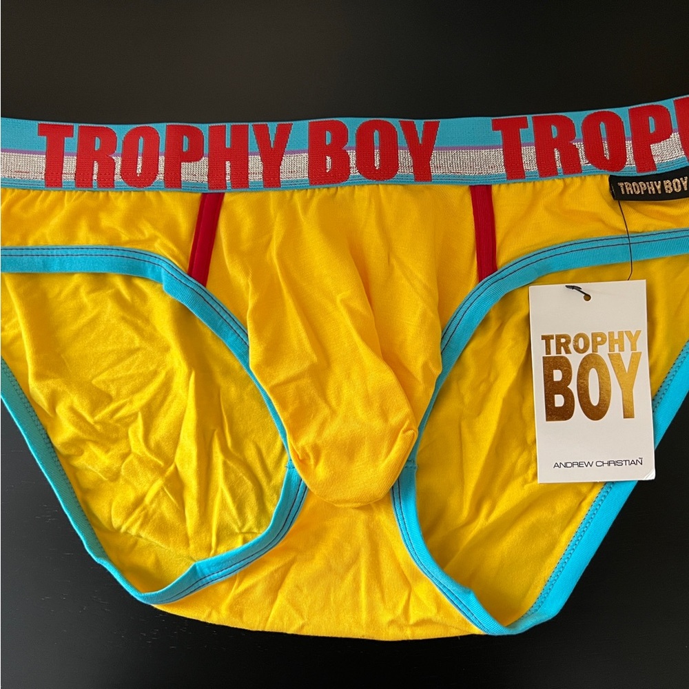 Andrew Christian Trophy Boy Brief - Yellow - Large